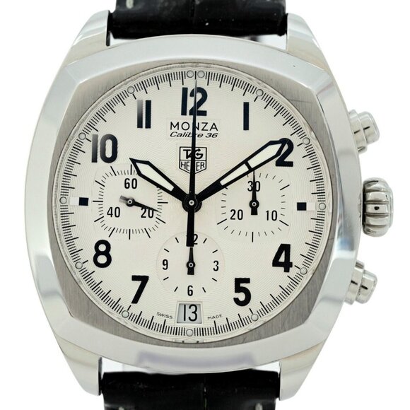 Tag Heuer 38mm Monza White Dial Chronometer Chronograph Automatic Watch CR5111! - Picture 1 of 13